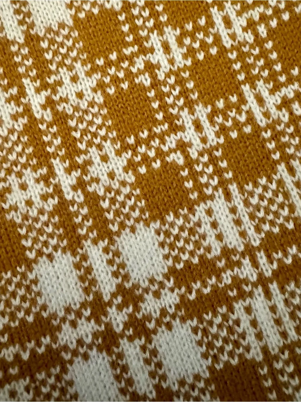 Timberland Plaid Knit Scarf Cream Camel NWT 63” Cozy Winter